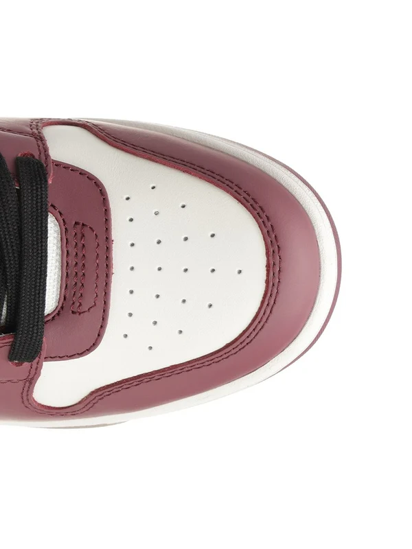 Off-White Burgundy White Low Top Sneakers - Image 4