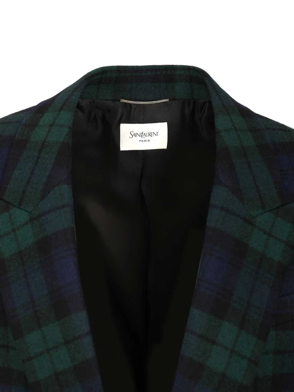 Saint Laurent Multicolor Checked Tailored Jackets - Image 4
