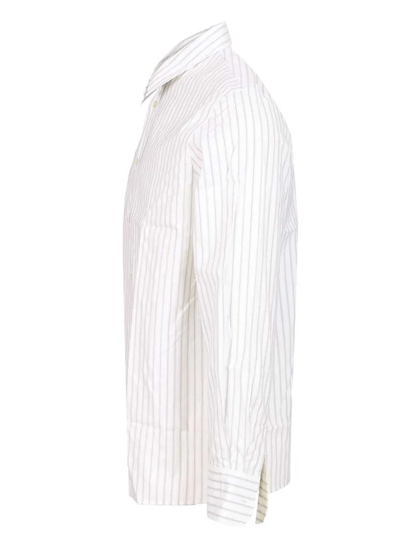 Saint Laurent White Striped Shirts - Image 3