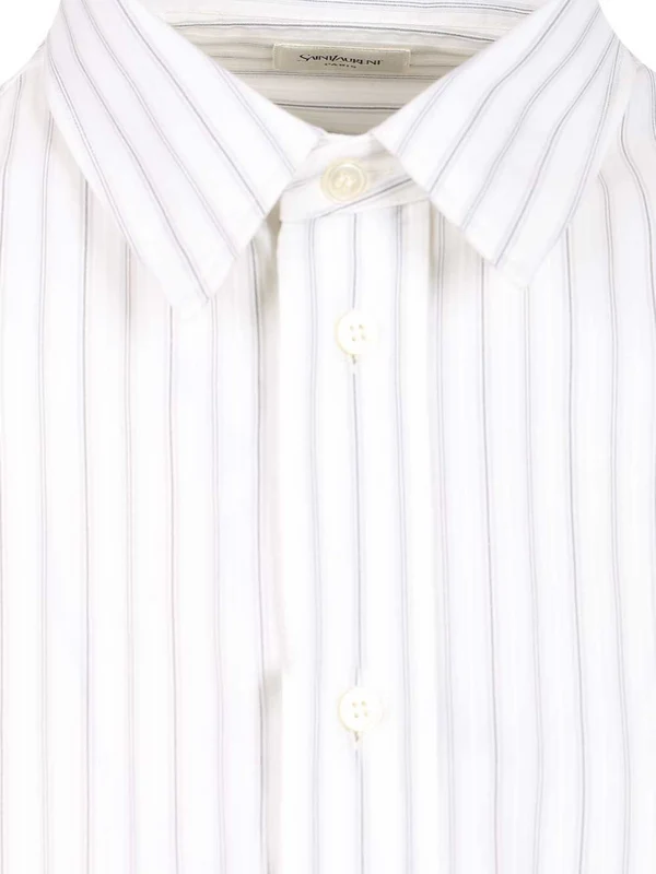 Saint Laurent White Striped Shirts - Image 4