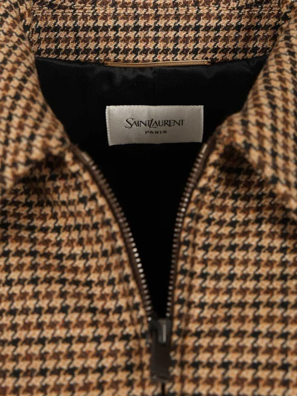 Saint Laurent Brown Checked Jackets - Image 4