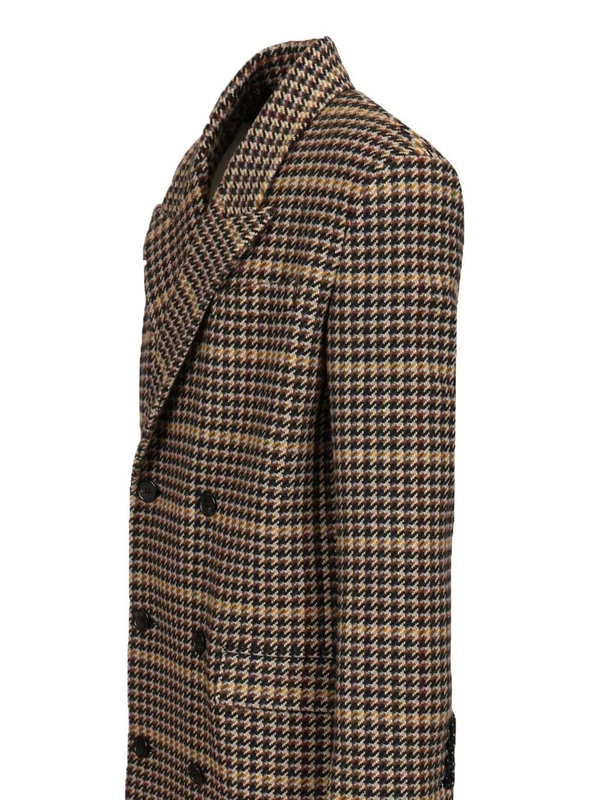 Saint Laurent Multicolor Checked Coats - Image 3