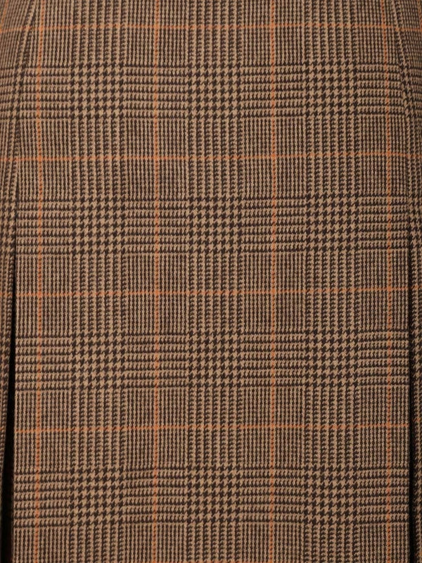 Saint Laurent Brown Checked Skirts - Image 4