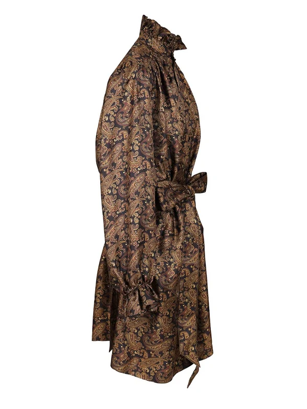 Saint Laurent Brown Midi Dress - Image 3