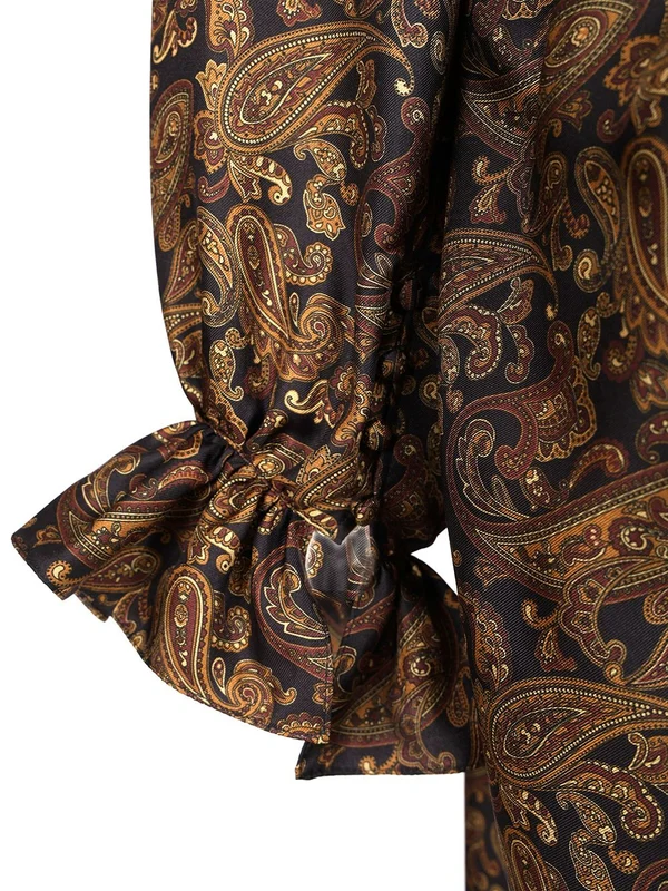 Saint Laurent Brown Midi Dress - Image 5