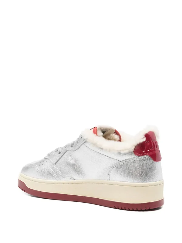 Autry Metallic Silver Low Top Sneakers - Image 3