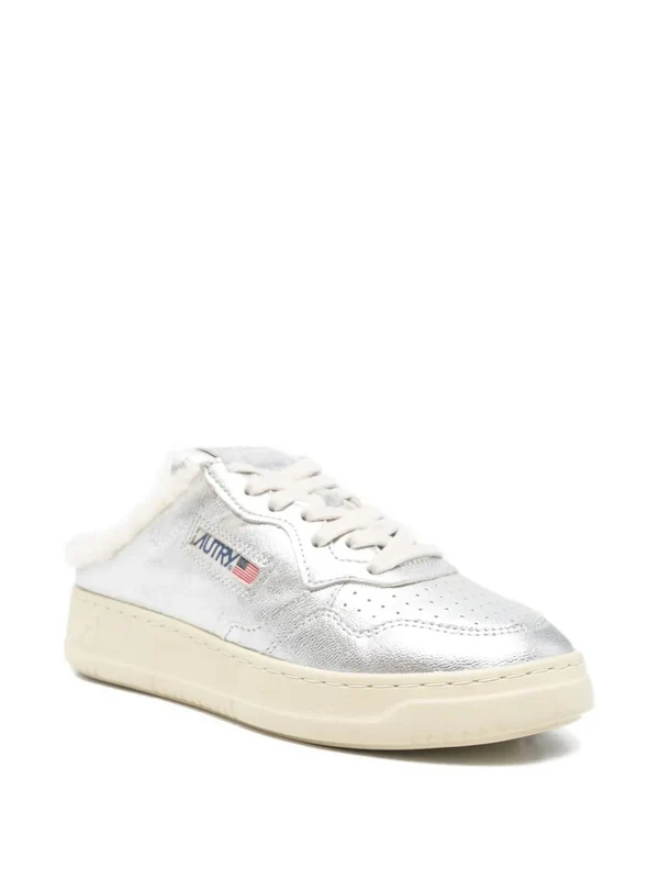 Autry Metallic Silver Low Top Sneakers - Image 2
