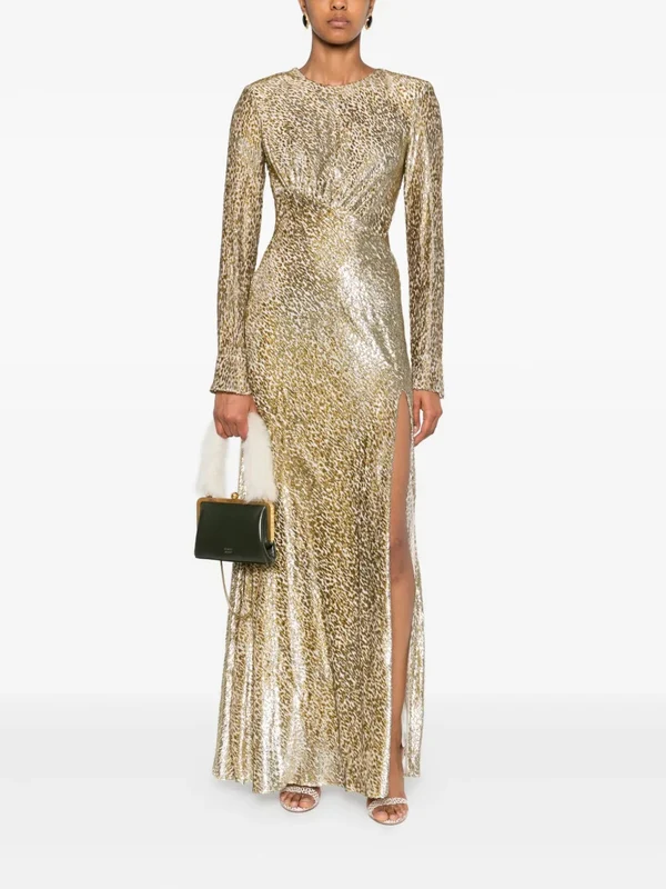 Self-Portrait Gold Long Dress - Image 2