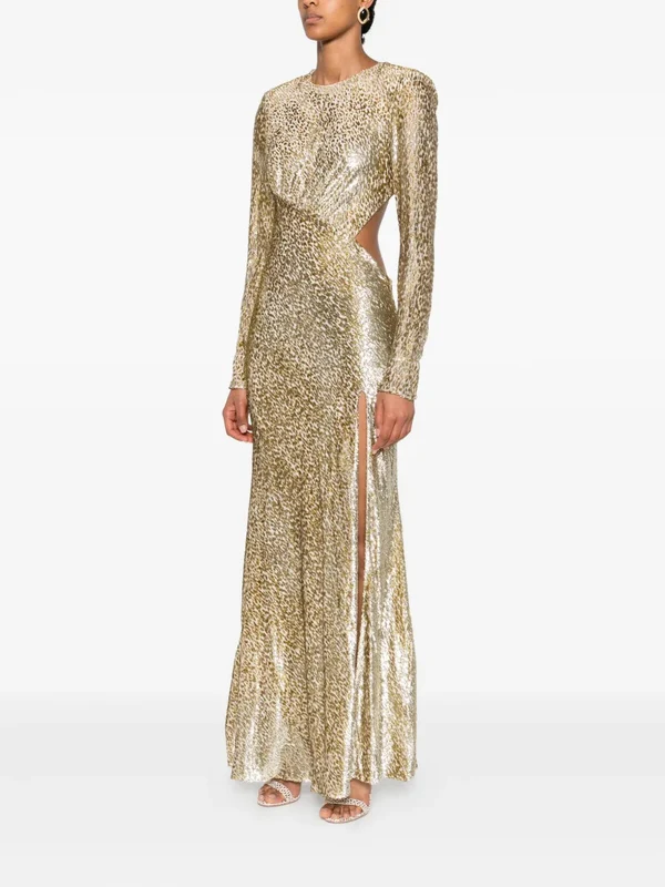 Self-Portrait Gold Long Dress - Image 3