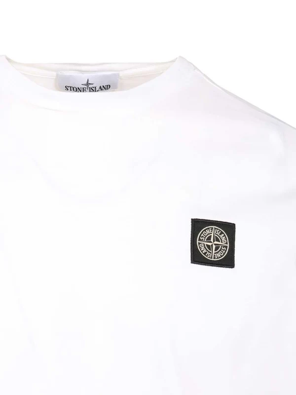 Stone Island White Long Sleeve - Image 3