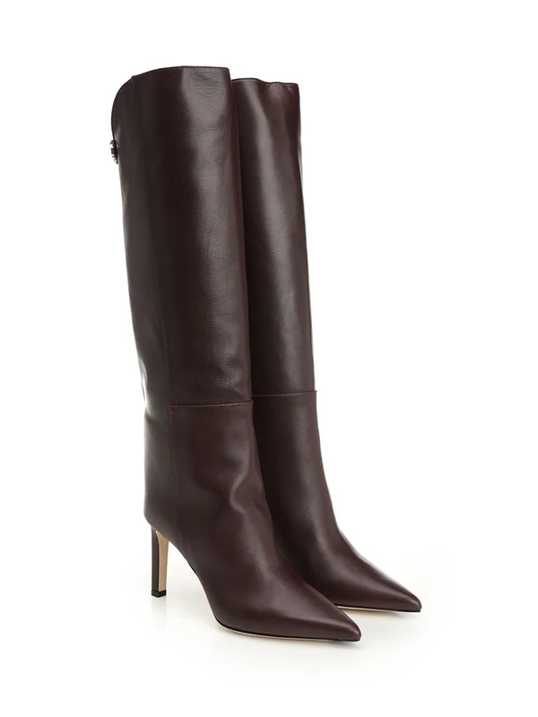 Jimmy Choo Burgundy High Boots - Image 2