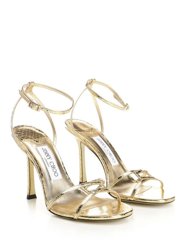 Jimmy Choo Gold Sandal Heels - Image 2