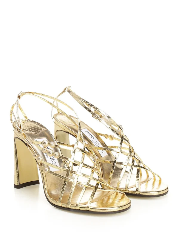 Jimmy Choo Gold Sandal Heels - Image 2