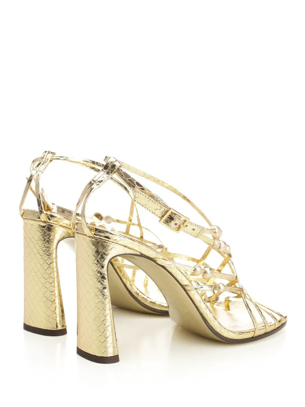 Jimmy Choo Gold Sandal Heels - Image 3