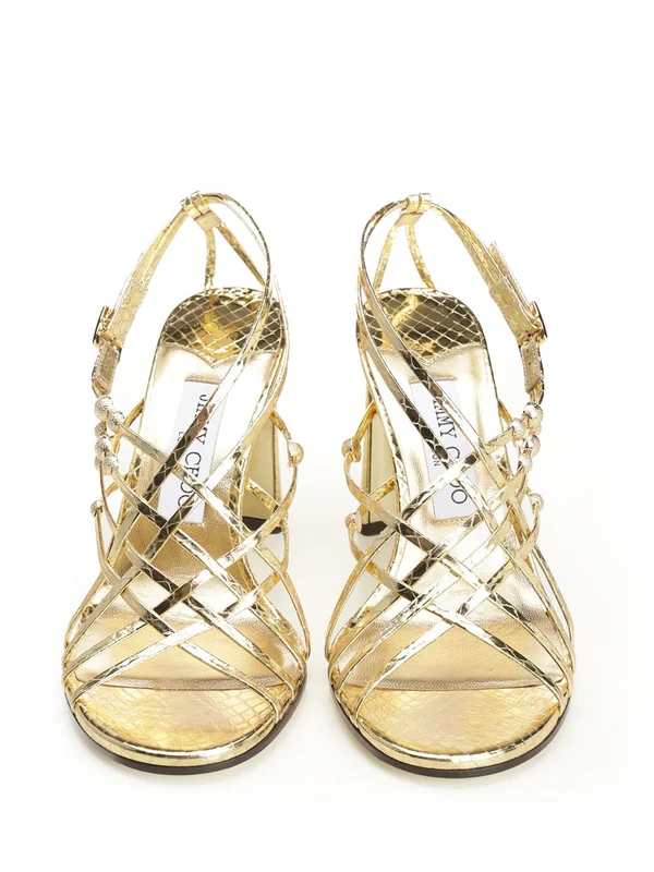 Jimmy Choo Gold Sandal Heels - Image 5