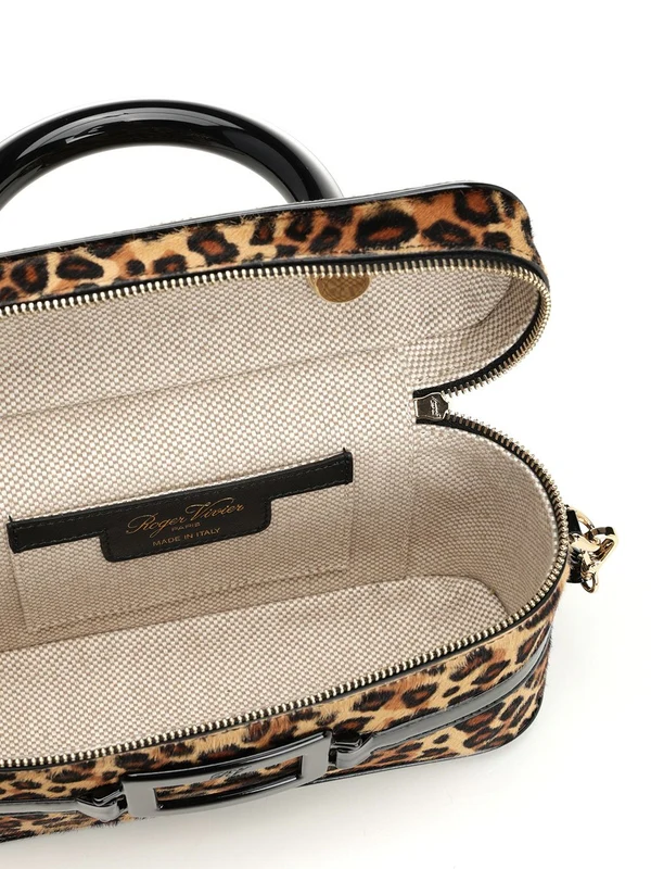 Roger Vivier Beige Leopard Tote Bags - Image 4