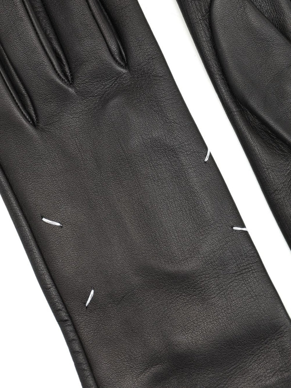 Maison Margiela Black Leather Gloves - Image 2