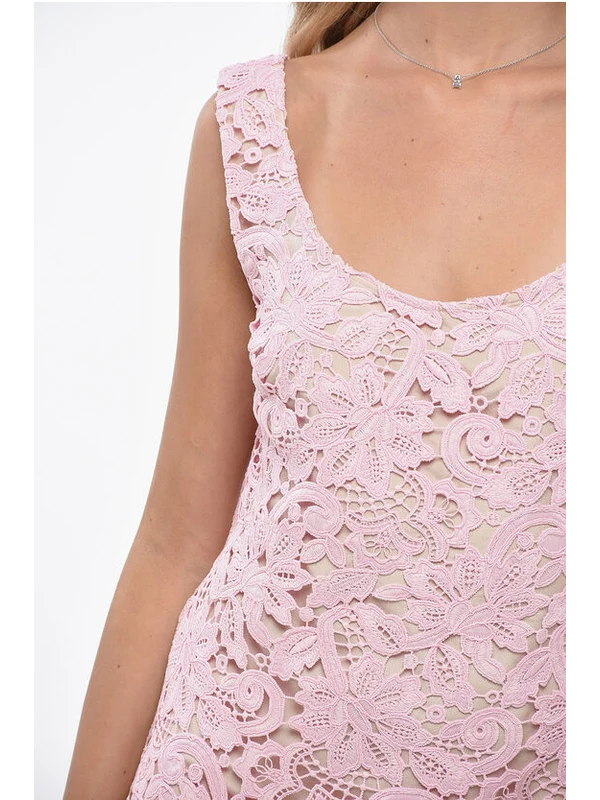 Self-Portrait Pink Mini Dress - Image 3
