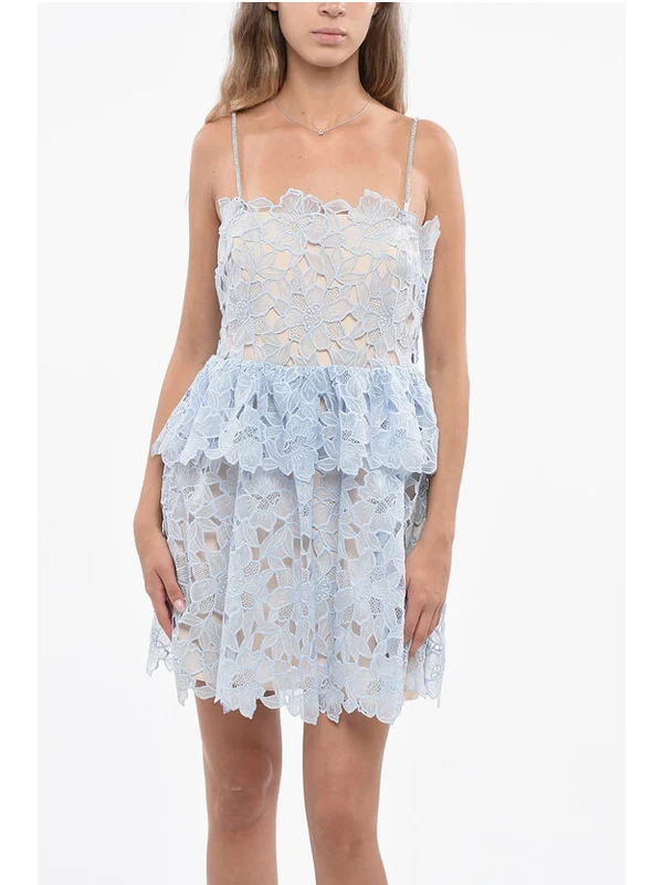 Self-Portrait Blue Mini Dress - Image 4