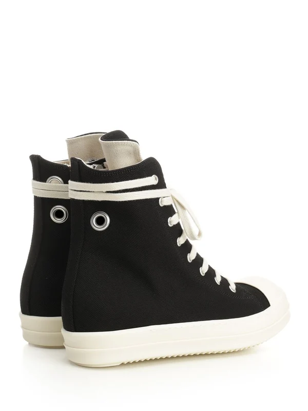 Overdyed Denim Black High Top Sneakers - Image 3
