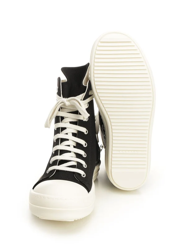 Overdyed Denim Black High Top Sneakers - Image 5