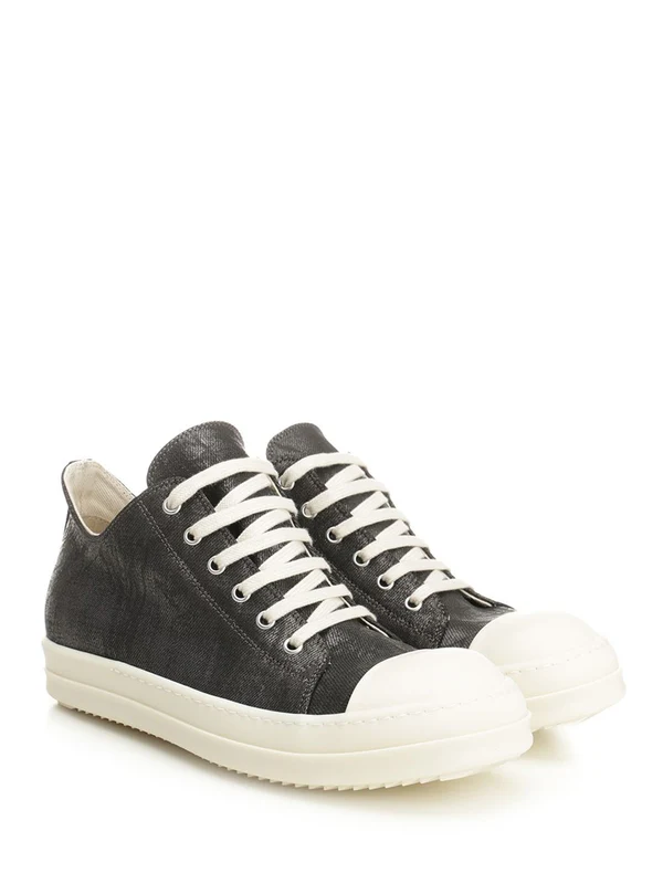 Metallic Brown Denim Low top Sneakers - Image 2