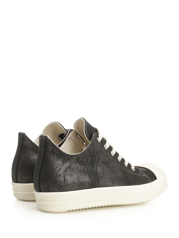 Metallic Brown Denim Low top Sneakers - Image 3