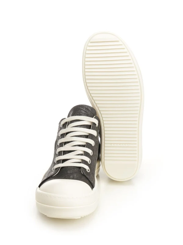 Metallic Brown Denim Low top Sneakers - Image 5