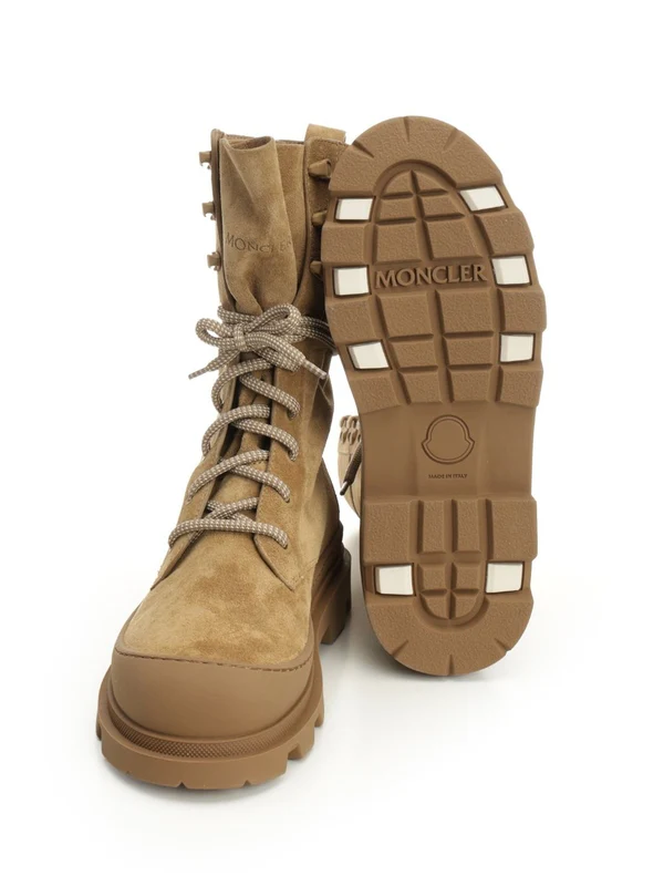 Moncler Beige Lace-Up Boots - Image 5