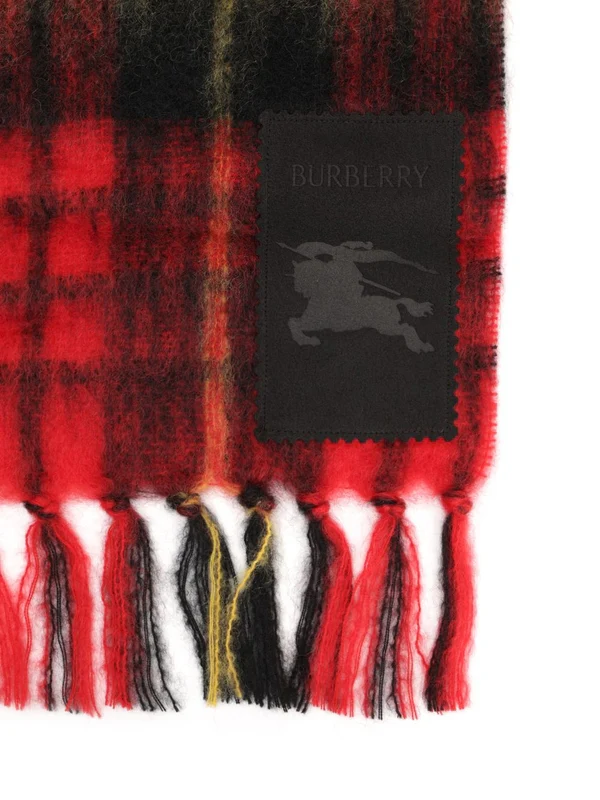 Burberry Red Checked Wool Mufflers - Image 2