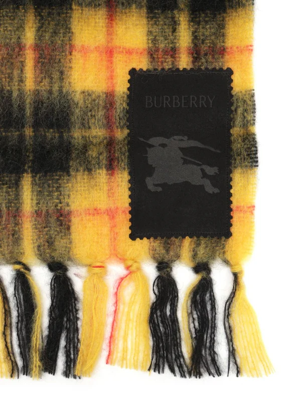 Burberry Yellow Checked Wool Mufflers - Image 2
