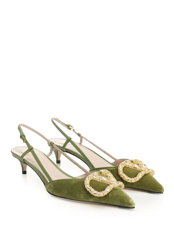 Valentino Green Slingback Heels - Image 2