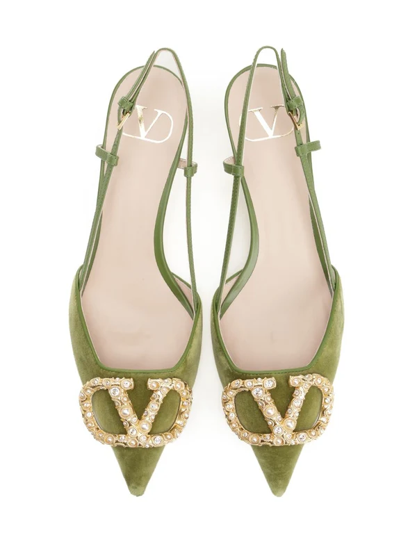 Valentino Green Slingback Heels - Image 5