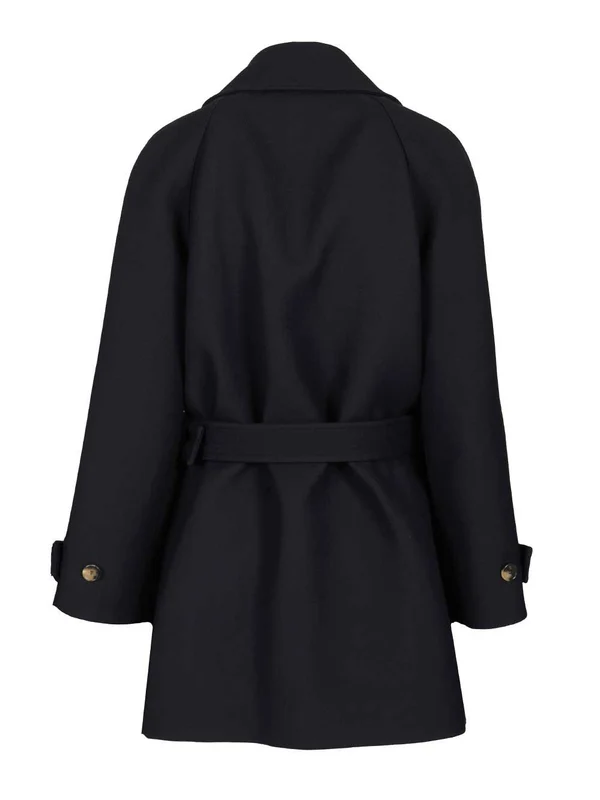 Wool Blend Navy Double-Breasted Coats - Image 2
