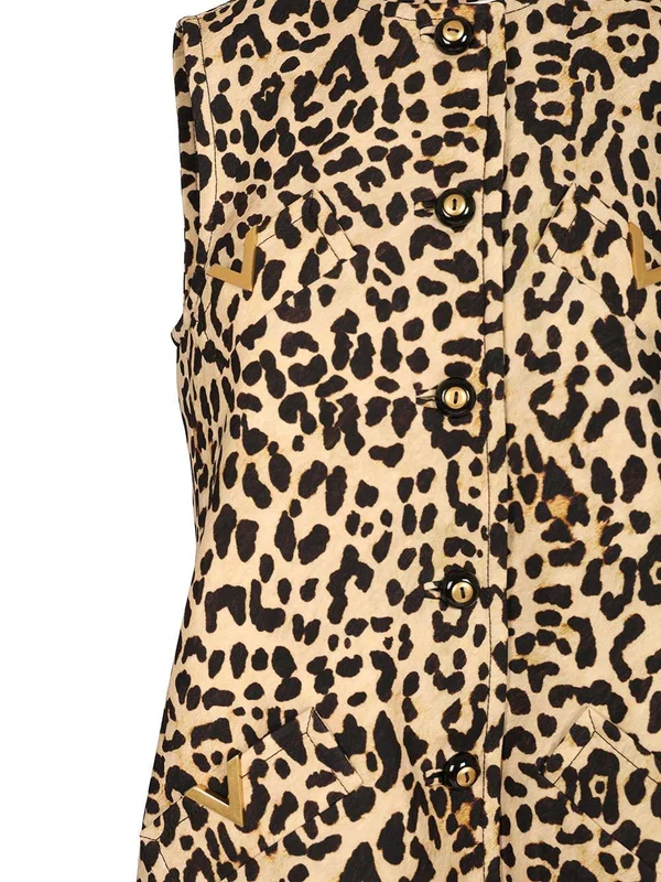 Valentino Beige Leopard Mini Dress - Image 4