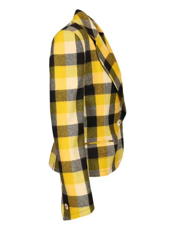 Vivienne Westwood Yellow Checked Tailored Jackets - Image 3