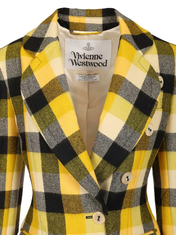 Vivienne Westwood Yellow Checked Tailored Jackets - Image 4