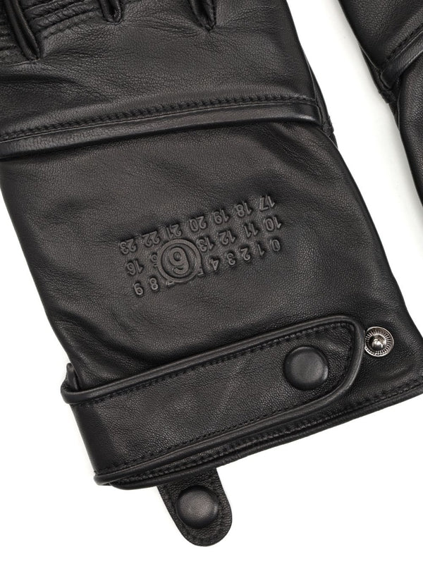Mm6 Maison Margiela Black Leather Gloves - Image 3