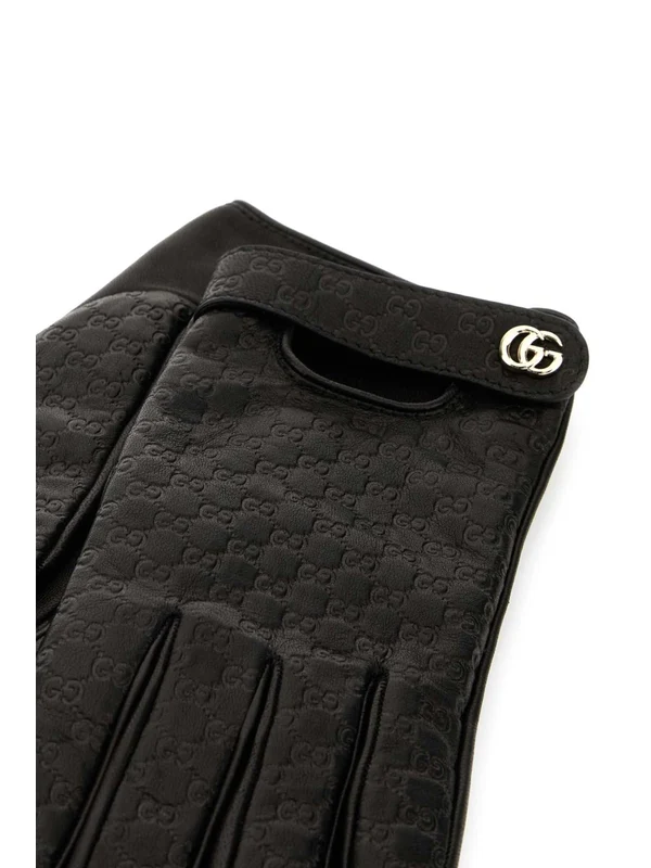 Gucci Black Leather Gloves - Image 2