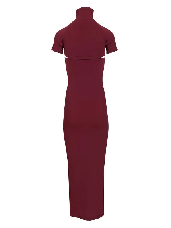 Alaia Burgundy Midi Dress - Image 2