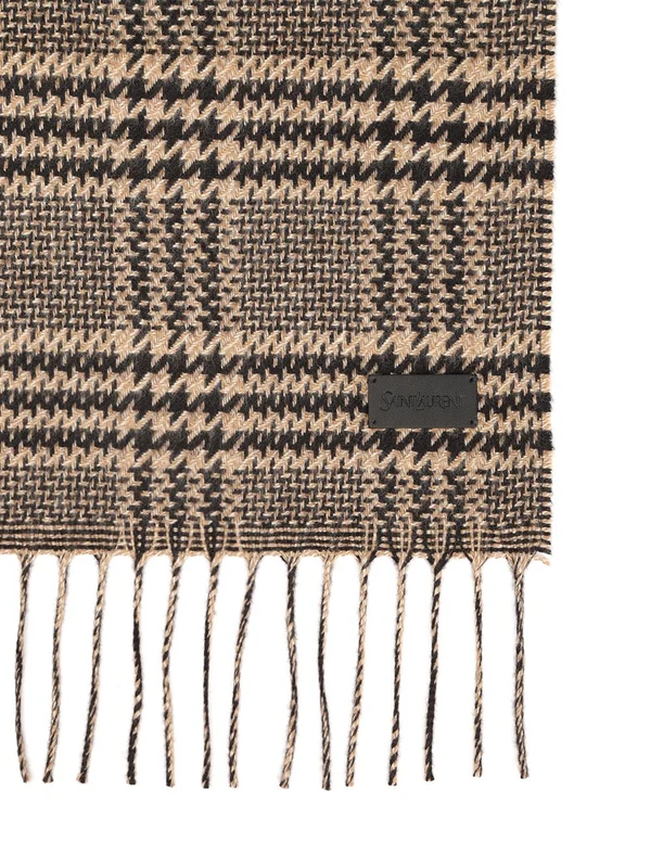 Saint Laurent Beige Checked Other Fabric Mufflers - Image 2