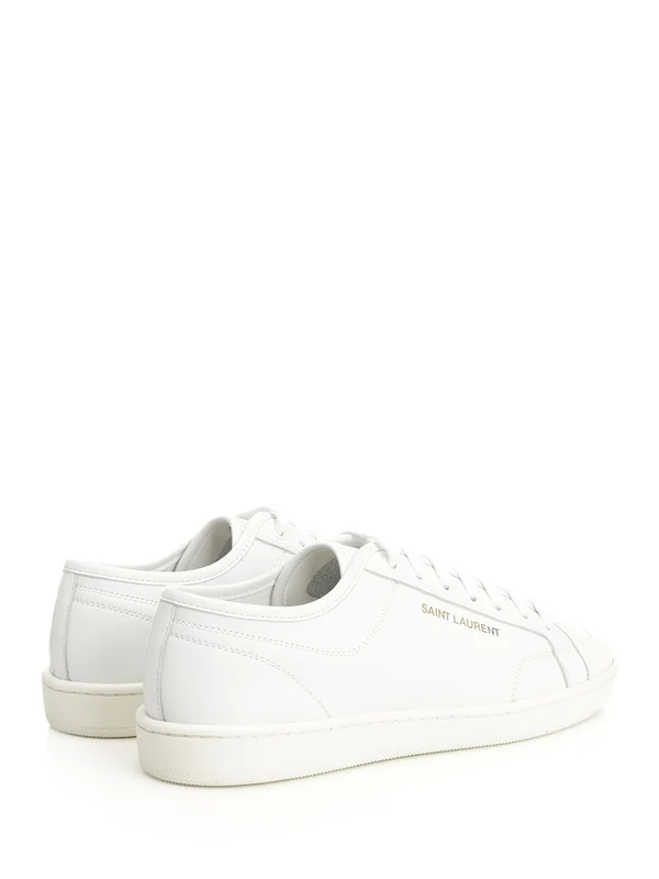 Saint Laurent White Low Top Sneakers - Image 3