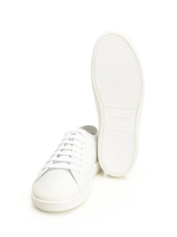 Saint Laurent White Low Top Sneakers - Image 5