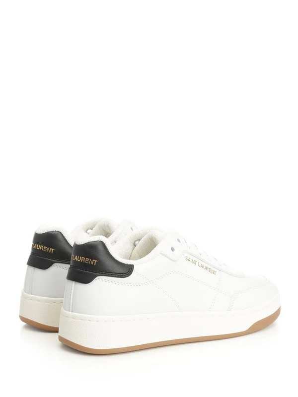 Saint Laurent White Low Top Sneakers - Image 3