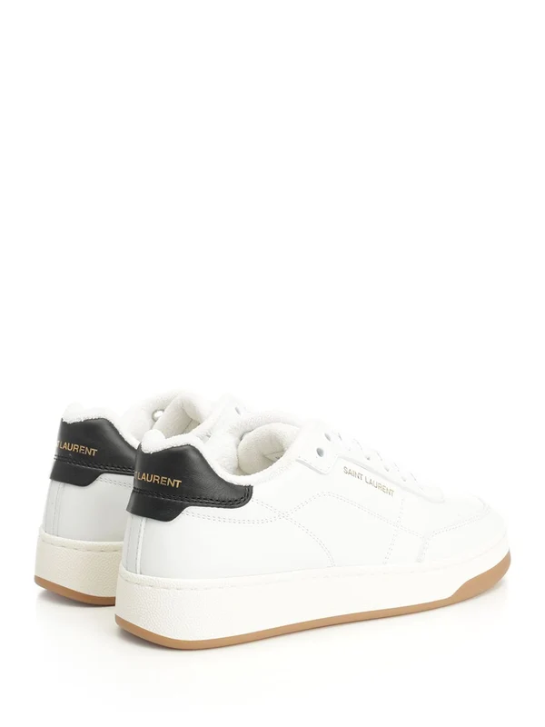 Saint Laurent White Low Top Sneakers - Image 3
