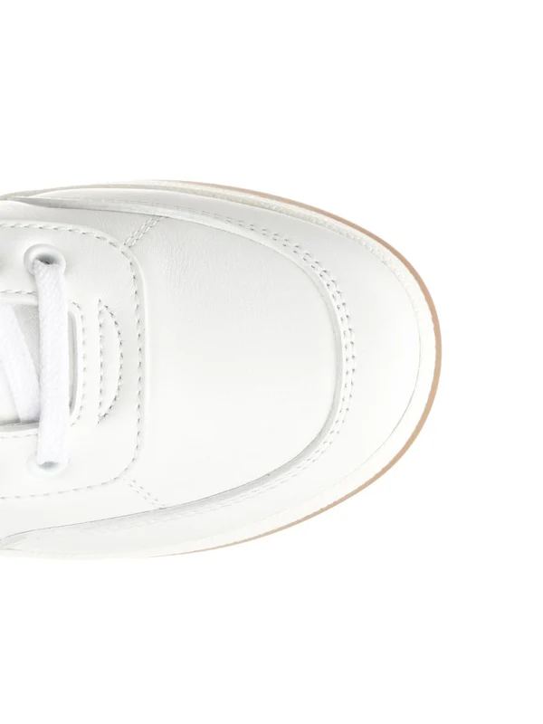 Saint Laurent White Low Top Sneakers - Image 4
