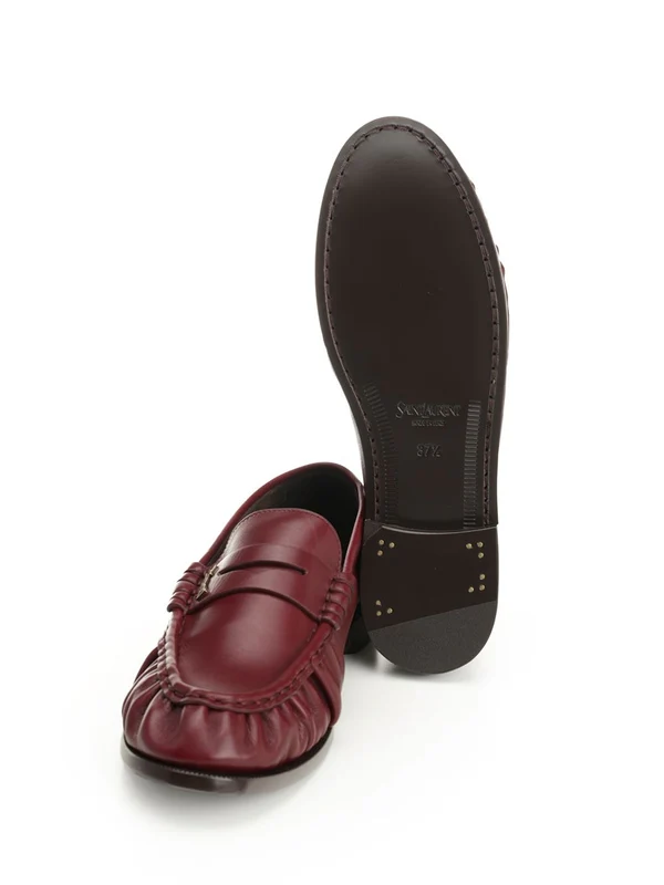 Saint Laurent Burgundy Loafers - Image 5