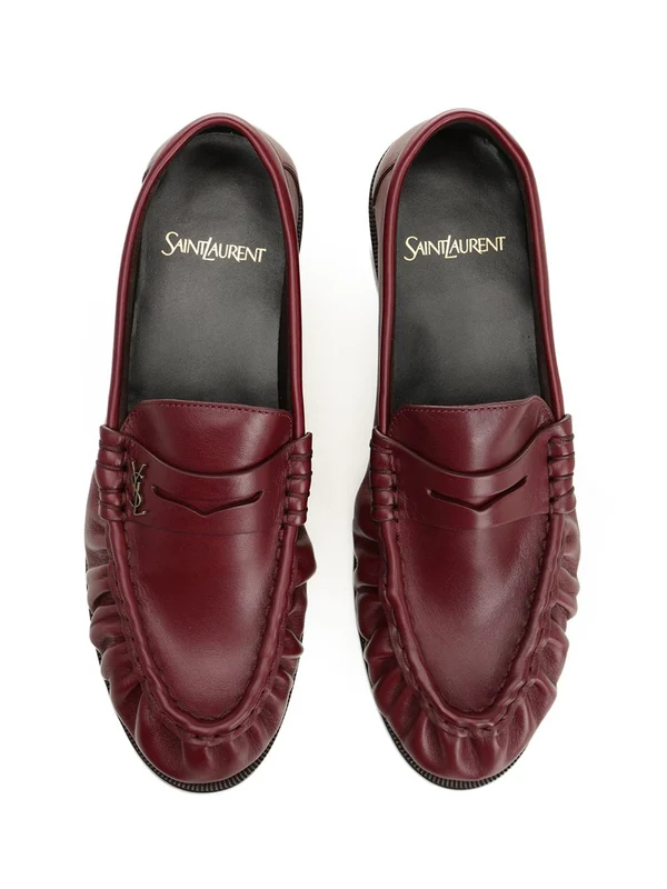 Saint Laurent Burgundy Loafers - Image 6