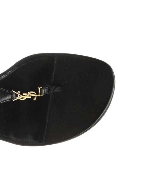 Saint Laurent Black Wedge Sandals - Image 4