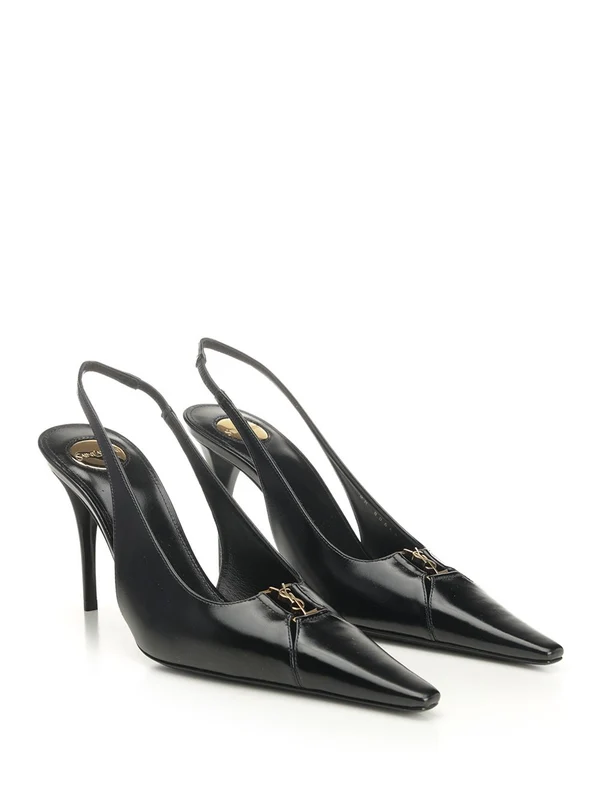 Saint Laurent Black Slingback Heels - Image 2